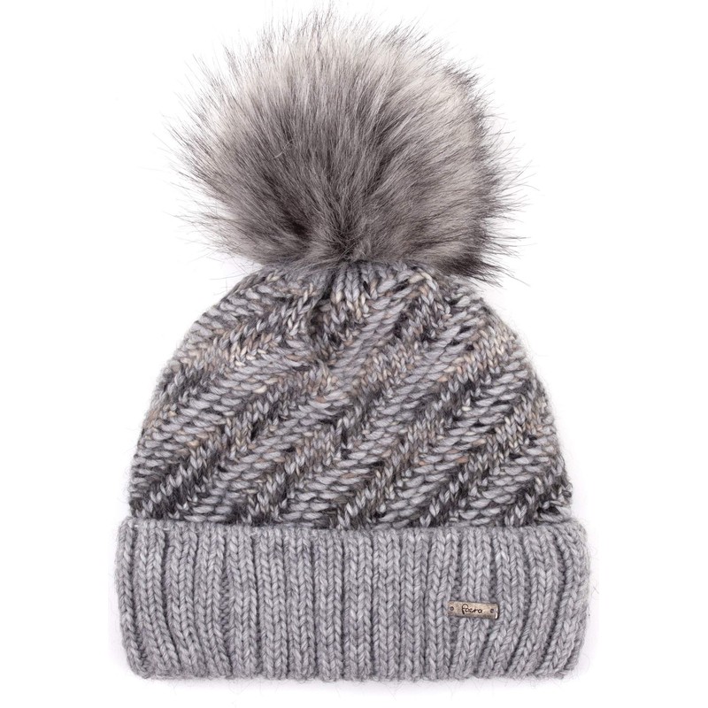 Faera Winter Hat - Warm Lined Faux Fur Bobble Hat