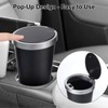 KINGTLE Car Trash Can with Lid, Small Automatic Rebound Portable