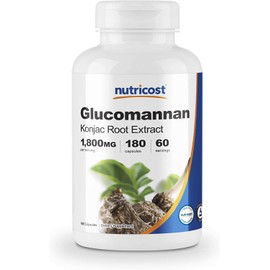 Nutricost Glucomannan 1,800mg Per Serving, 180 Capsules - Natural Fiber Source, Non-GMO, Gluten Free