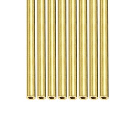 DTGN 3 mm x 0.75 mm x 300 mm (AD x Wall TxL) Brass Pipe - 8 Pack - Good for Machine Equipment Crafts Decorative Frame - Round Metal Hoses