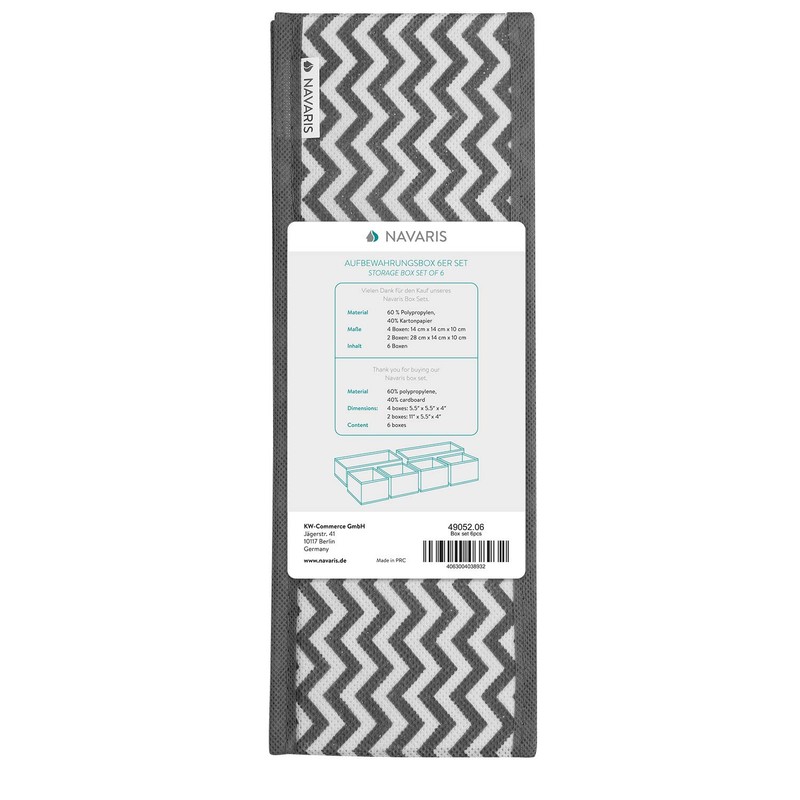 Navaris Storage Boxes Organiser Fabric Boxes – 6 Pieces in