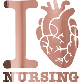 NBFU I Love Nursing Art Heart (Rose Gold) (Set Of 2) Premium Waterproof Vinyl Decal Stickers For Laptop Phone Accessory Helmet Car Window Bumper Mug Tuber Cup Door Wall Decoration