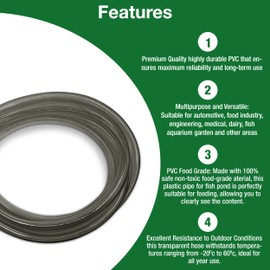 MYPURECORE YOU AT THE CORE Flexible Hose Pipe 16mm Inside Diameter 20mm Outside – 4 Metres Grey PVC Food Grade Clear Plastic Tube for Fish, Engineering, Industry Multipurpose Pipe. Set, GRA41620