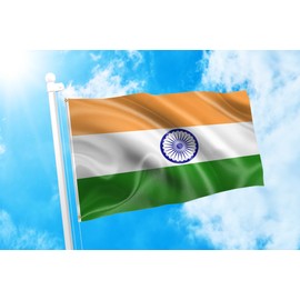 DMSE India Indian National Flag 2X3 Ft Foot 100% Polyester 100D Flag UV Resistant (2' X 3' Ft Foot)