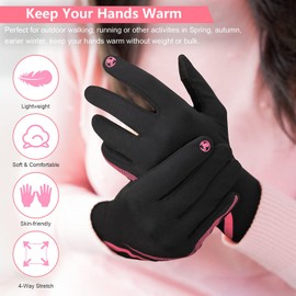 Cevapro Lightweight Running Gloves for Men Women, Touch Screen Thermal Gloves Anti-Slip Winter Warm Gloves Liners in Cold Weather for Cycling Biking Sporting Driving