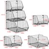 X-cosrack 2-Tier Stackable Wire Baskets with Wood Lids, Fruit Basket