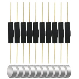 Gebildet 10pcs Plastic Reed Switch Reed Contact Normally Closed Magnetic Induction Switch (3mm×14mm) with 10pcs Small Multi-Use Round Magnets
