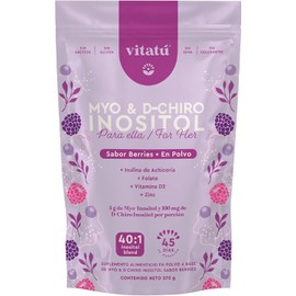Vitatú | Myo Inositol & D-Chiro Inositol Sabor Berries relación 40:1 con Folato + Vitamina D3 + Zinc, Suplemento Alimenticio en polvo diseñado para Mujeres (225 g c/u), 45 días de duración