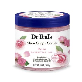 Dr. Teal's Shea Sugar Scrub Rose Essential Oil, 1 unit, 538g / 닥터틸즈 시어 슈가 스크럽 로즈 에센셜 오일, 1개, 538g