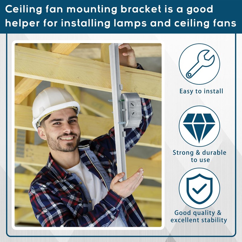 Therwen 8 Pcs Adjustable Fan Electrical Box Brace for Ceiling