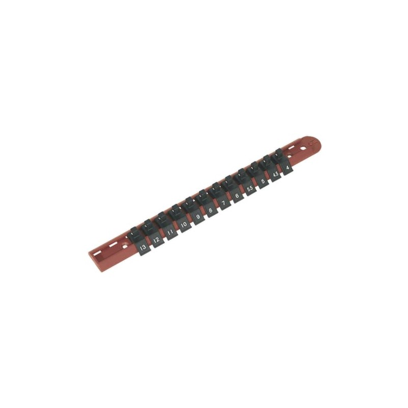 Sealey Ak1412 Socket Retaining Rail With 12 Clips 1/4Sq Drive