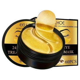 EELHOE Under Eye Patches 60PCS, 24K Gold Eye Patches for Puffy Eyes Treatment, Under Eye Masks for Dark Circles and Puffiness, Non-Irritating Eye Mask Skincare, Eyes Bags Treatment, Eye Gel Pads - Specification: 2 Pcs