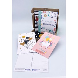 paper design 36 Birthday Postcards – Birthday Card Set with Lovely Motifs – Birthday Cards – Multipack – Climate Neutral Produced Greeting Cards in 10.5 x 14.8 cm