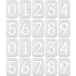 40 Pieces Number Stencils 10 All Number Curb Stencils Reusable Plastic Number Interlocking Stencils Address Number Painting Stencils Templates for Mailbox Signs Home Address Number (5.75 Inch)