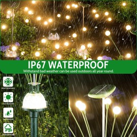 AOSEA Solar Lights Outdoor Waterproof, Solar Pathway Lights Fairy Lights Sway by Wind for Outside, Firefly Lights for Patio Pathway Outdoor Garden Yard Walkway Sidewalk