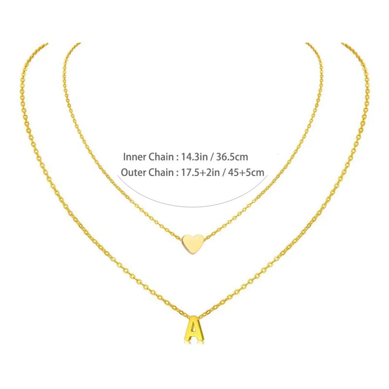 Collar De Corazón Con Inicial Collares Para Mujer