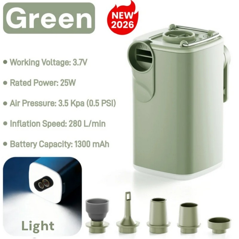 Mini Rechargeable Air Pump for Inflatables – 3-in-1 Inflator, Deflator