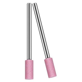 NACX 4mm Cylinder Shape Abrasive Mounted Stone Grinding Wheel Head, Rotary Grinding Stone Bits, 1/8" Shank, 40Pcs (Pink)