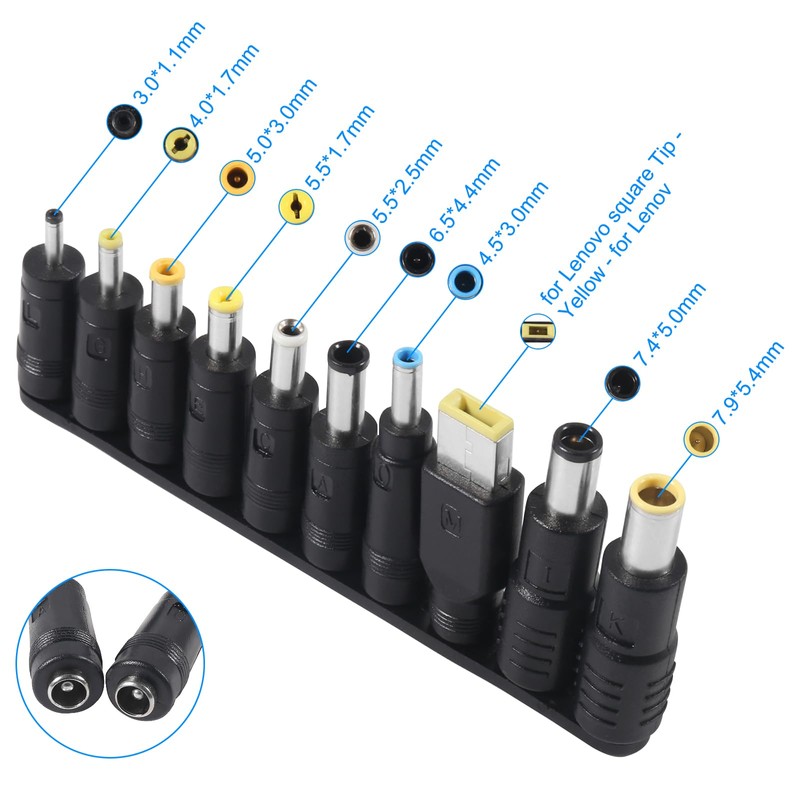 10pcs Universal DC Connectors Plug Kit DC Power Connector Adapter