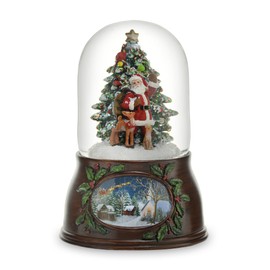 The San Francisco Music Box Company Musical Santa W/Tree Snow Globe