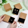 BENECREAT 8 Pack Cardboard Jewelry Boxes 3.5x3.5x1 Inch, BurlyWood Jewelry