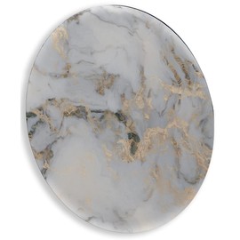 HASTA LA RAIZ | Tabla para quesos, botanas y carnes frias hecha a mano artesanalmente. Charola redonda portatil. Plato para servir. Línea Marmol (Mármol Imperial)