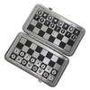 Pocket Chess Set with Black PU Leather Case, Portable Foldable