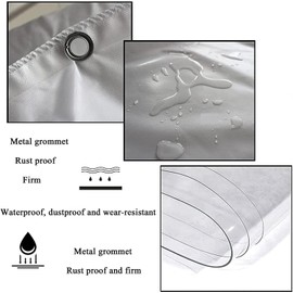 CghhDY Outdoor Patio Curtains with Zip Door Waterproof PVC Side Panels, Heavy Duty Vinyl Transparent Tarpaulin, for Pergola, Porch, Gazebo, UV Resistant (Color : Clear, Size : 2x2m)