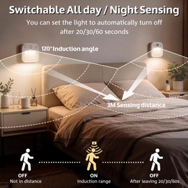 HESUSLA 2-Pack Motion Sensor Night Light, Rechargeable Wireless Magnetic LED Wall Sconce, Modern Stick-on Under Cabinet Light for Closet Staircase Bedroom & RV Cruise Essentials 2026