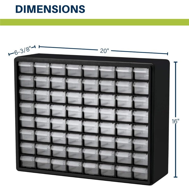 Akro-Mils 64-Drawer Plastic Drawer Storage Cabinet for Garage Organization, Bead