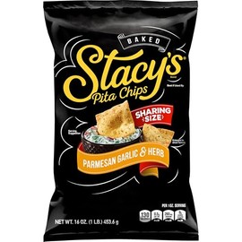 Stacy's Pita Chips, Parmesan Garlic & Herb Baked Chips, 16 Oz Snack Bag