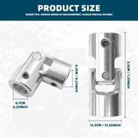 4 Pcs 8mm to 8mm Universal Joint Shaft Coupling Rotatable Metal Shaf Coupling Motor Connector Coupler with Screws and Wrench for RC Car Robot Crawler Boat