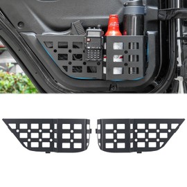 Metal Rear Door Storage Pockets Compatible with 2018-2025 Jeep Wrangler JL JLU JT Side Organizer Storage Box Replace Sagging Nets