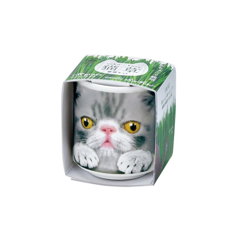 Seishin Ceramics GD-102904 Ochokokode Cat Grass Gray Size: Approx. φ1.7