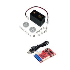 RCmall 30KG High-Torque Serial Bus Servo 12V 360° Continuous Rotation Programmable Smart Industrial Digital Servo with Controller for RC Car Steering Servo Robotic Arm (1 Servo with 1 Controller)