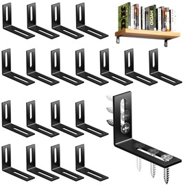 20 Stück Winkelverbinder Schwarz, Metallwinkel 90 Grad, 40 x 60mm Winkel Schwarz Metall Verstellbare Befestigungswinkel, Regalwinkel für Regalhalterung Tabelle Stuhl Bücherregal Schränke