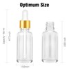 PrettyCare 2 oz Dropper Bottles, 4 Pack Clear Glass Bottles
