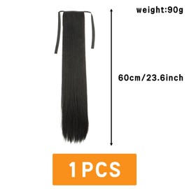 Traziewell Hair Extension Hair Accessories for Girls Ponytail Hair Extensions Straight Natural Black Ponytail Hair Extensions Long Synthetic Hair Piece for Women 2205-75