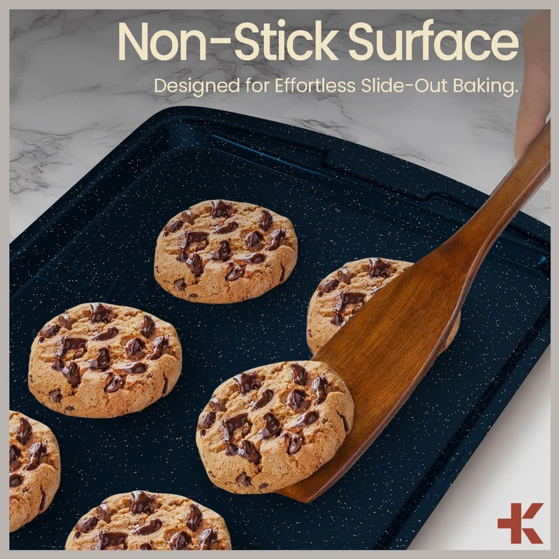 Blue Marble 10-Piece Bakeware Sets, Nonstick Carbon Steel Baking Sheet