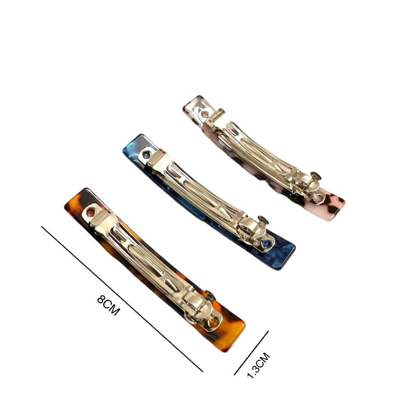 3pcs Large French Design Hair Barrette Clips Pins Grips Smooth