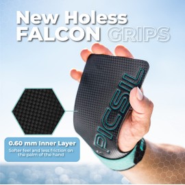 PICSIL Falcon Grips, Tough & Resistant Workout Grips, Hand Grips for Weightlifting & Gymnastics, Made of Soft, Breathable Carbon Fabric, Blocks Rips, Calluses, & Blisters, Unisex (NH, G+)