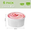 Mfacoy Ramekins with Lids Set of 6, 8 oz Porcelain