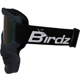 Birdz Eyewear Skullbird Black Padded ATV Motorcycle Riding Goggle with Face Mask Black with Yellow Lens