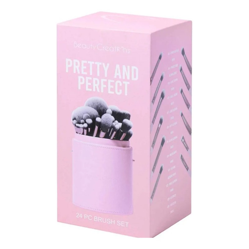 Beauty Creations 24 Piece Brush Set color rosa sintético