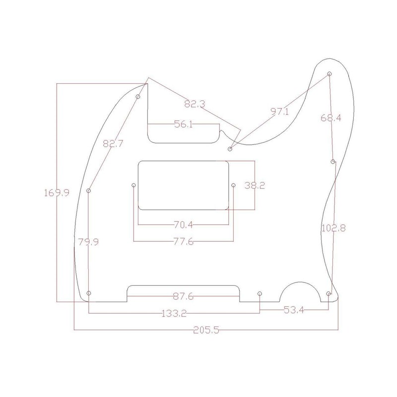 Dopro 8 Holes Humbucker Pickguard for Telecaster USA/Mexican FD Tele