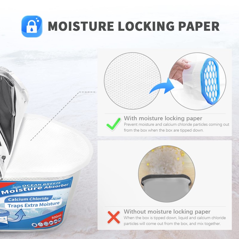 Vacplus Moisture Absorbers 6 Pack, Portable Humidity Absorber Boxes for