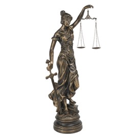 LC LCdecohome Lady Justice Statues Home Decor - Resin 21.5" H Large Antique Roman Greek Lawyer Statue with Scales and Sword for Desk Office Decoration 8.5 * 5.5 * 21.5 Inch