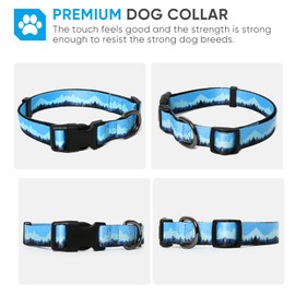 HEELE Dog Collar, Adjustable Soft Dog Collar for Small Medium Large Dogs,Floral Patterned Puppy Collars with Quick Release Buckle L Length 15.94''-25.59'