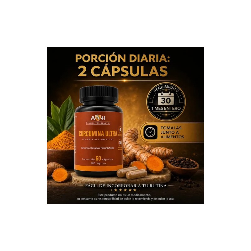 Curcumina Ultra De 60 Cápsulas 500 Mg A4h