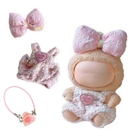 3 Stück Bekleidung für 17cm Labu Plüsch, pop-La-bu DIY Puppenkleidung, Cute Clothes,Plush Doll Clothes für bu-bu Puppe,Kuscheltier Kleidung Outfit für Sammler, Kindergeschenke(nur Bekleidungs zubehör)